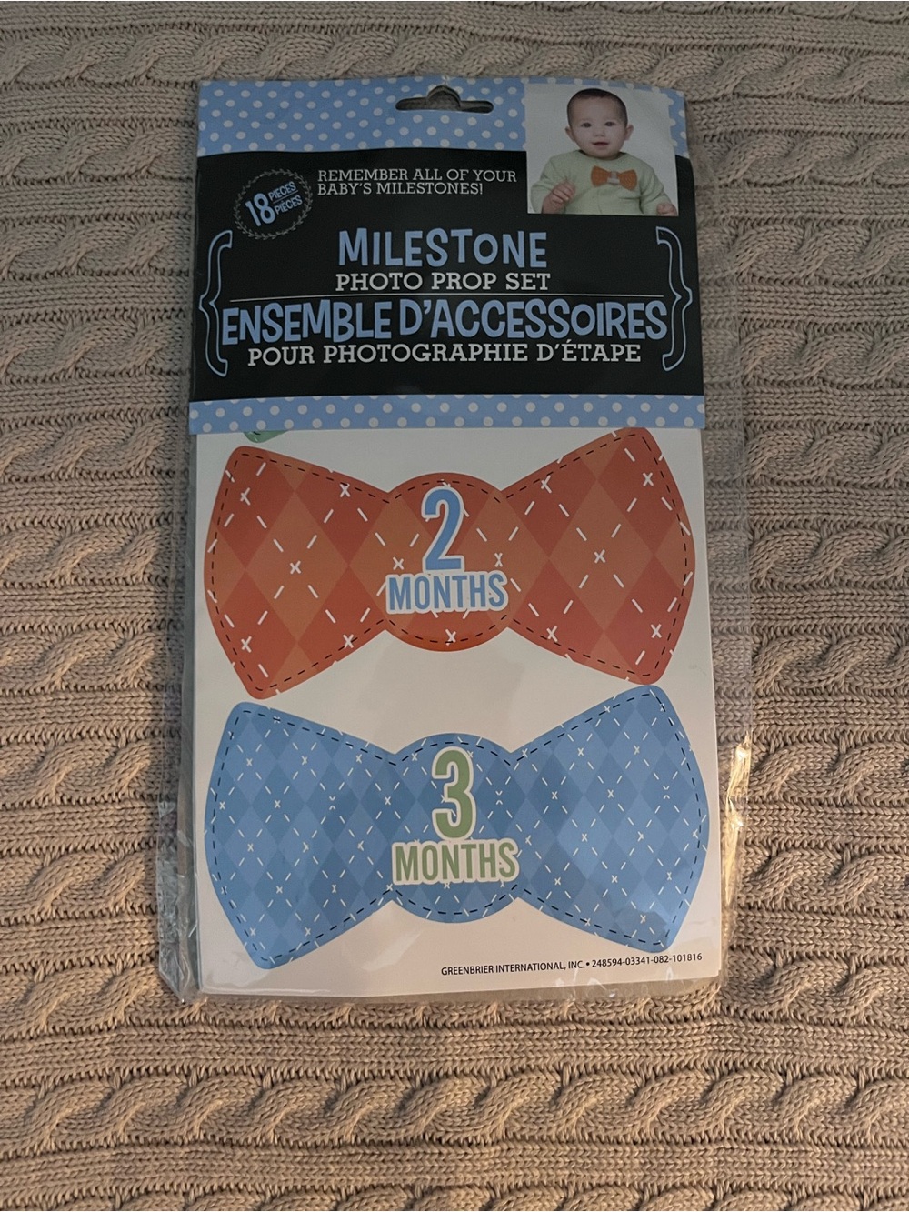 Milestone Photo Prop Set - Orange & Blue Bow Ties